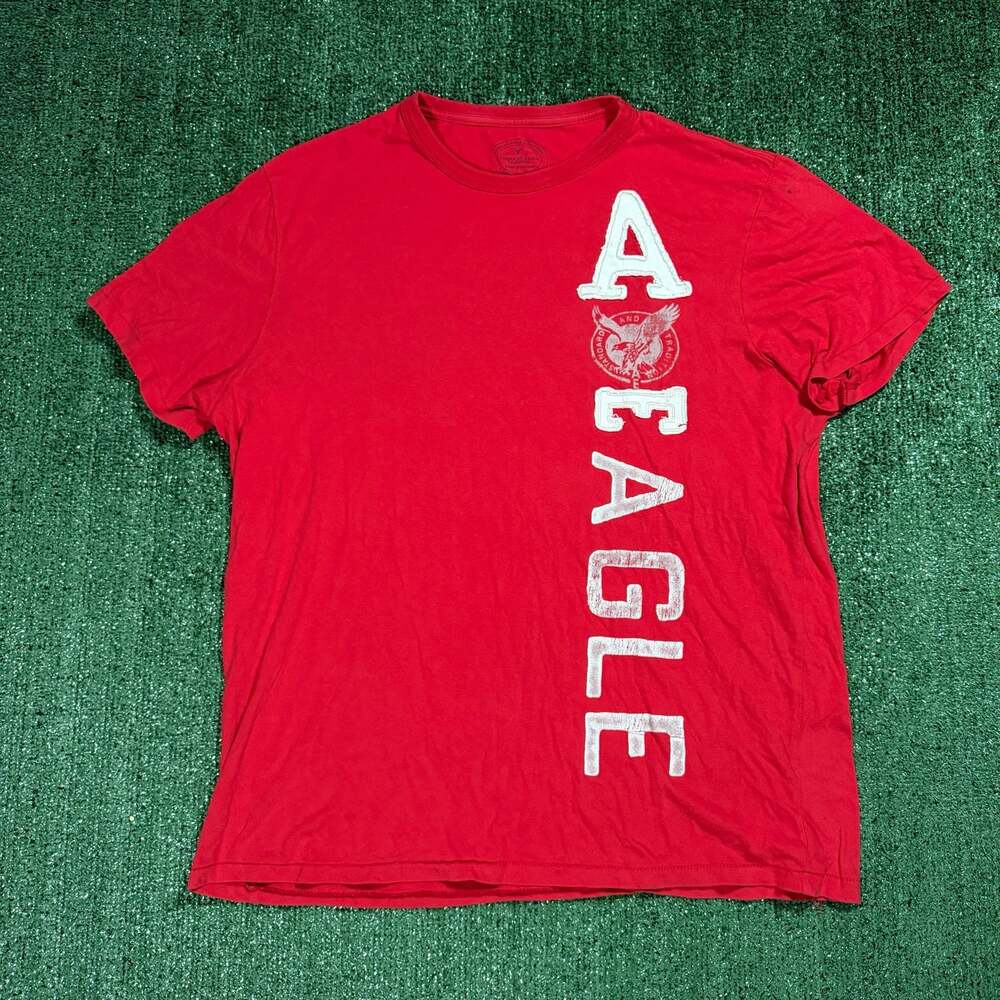Y2K American Eagle Outfitters Athletic Fit Red T-Shirt Men's Size XL Grunge